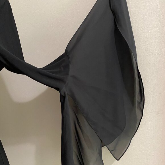 Black Bell Sleeve Dress Comfortable fit Size 12 - Picture 6 of 7